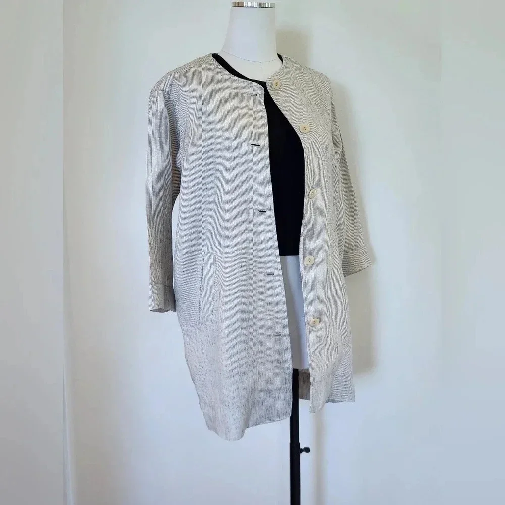 || EILEEN FISHER || linen jacket